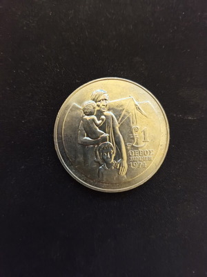 Cyprus 1 Pound 1974 Commemorative Coin used