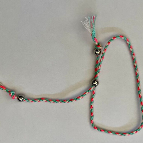Knitted summer bracelet new, multicolor