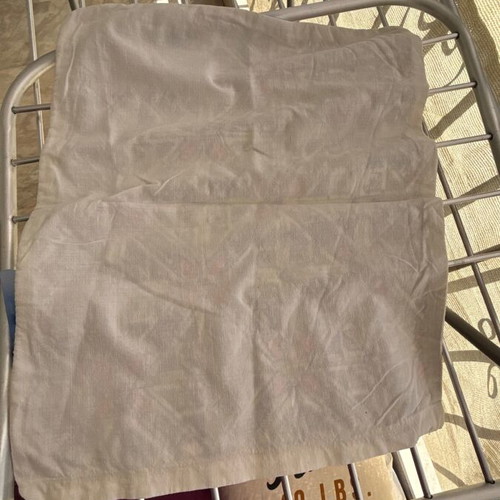 Pillowcase with Handmade Embroidery used, decorative vintage