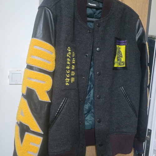 Diesel R-Harryz bomber jacket leather and wool size 14 like new