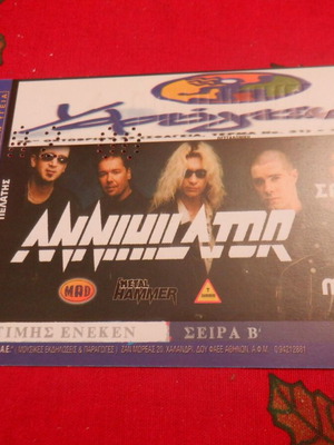 Annihilator authentic concert ticket Thessaloniki 2000 new