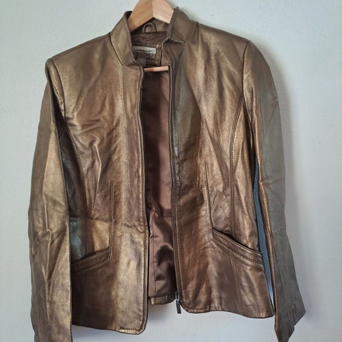 Leather jacket like new, gold bronze, size M