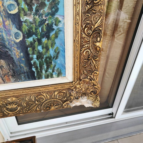Vintage large paintings set of 2 used, 1980s