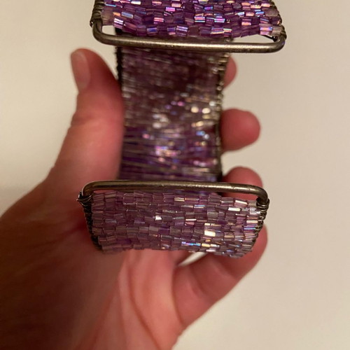 Bracelet handmade 90s with beads used, purple-lilac colors