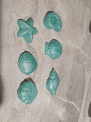 Handmade decorative soaps set "Sea Shells & Stars" with coconut scent