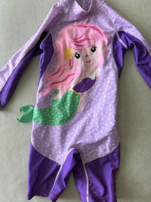 Zoocchini kids' swimsuit used, size 12-24 months, purple