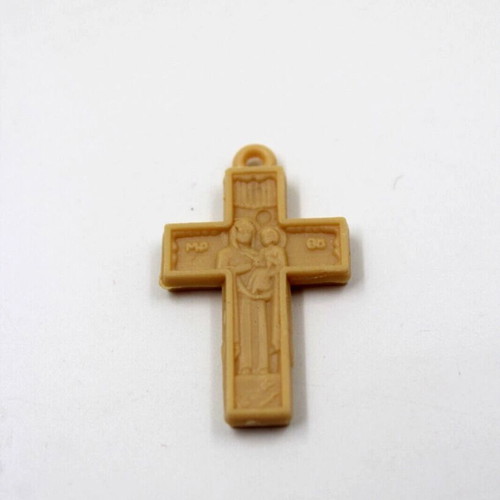 Plastic Cross Pendants new, pack of 50 with Christ and Virgin Mary