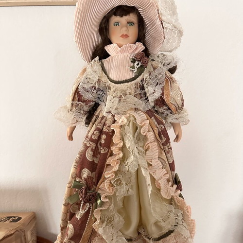 Porcelain doll new, old antique, height 45 centimeters