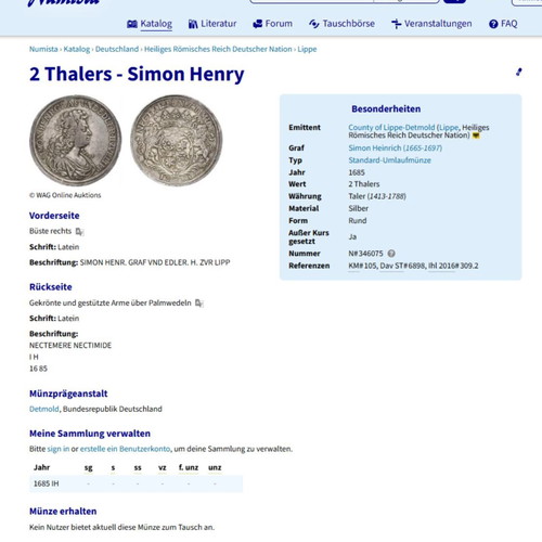 Νόμισμα 2 Thaler Holy Roman Empire of the German Nation σαν καινούργιο