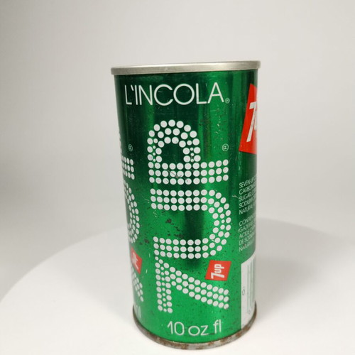 Seven Up The Uncola 10oz soda can vintage, used