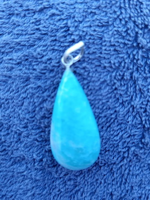Necklace with amazonite energy crystal new, turquoise