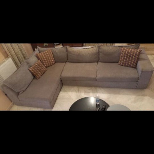 Grey corner sofa 4-seater, stain-resistant, like new