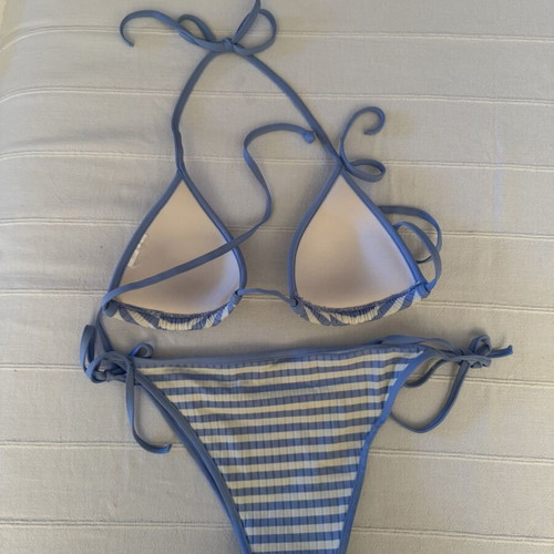 H&M bikini like new, blue and white striped