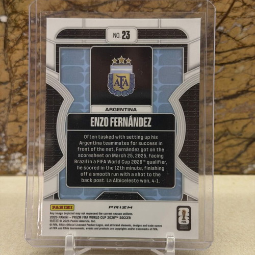 2026 Panini Prizm FIFA World Cup Phenomenon Enzo Fernandez Silver Prizm card