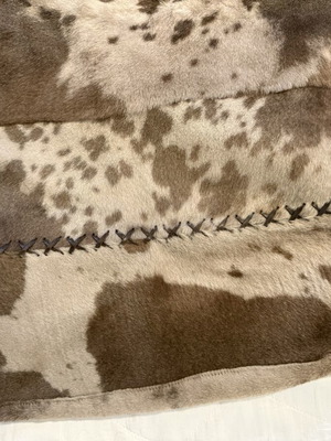 Animal print leather skirt like new, size M 38 10, beige and brown