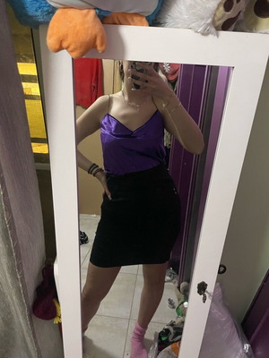 Velvet top purple Pink Woman like new, size M