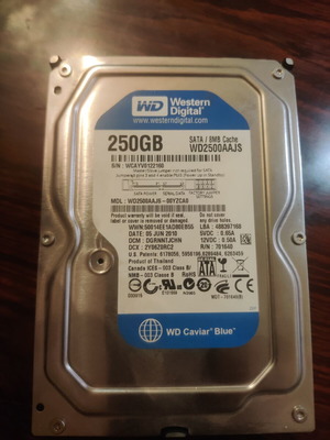 HDD SATA 250Gb σκληρός δίσκος σαν καινούργιο