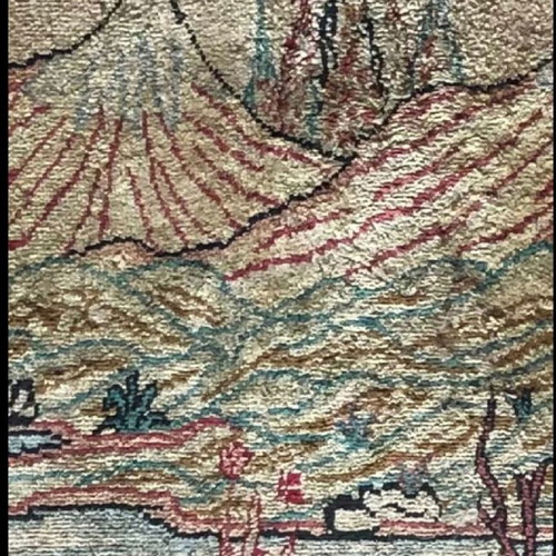 Persian All-Silk Wall Carpet Ghom like new, handmade art piece