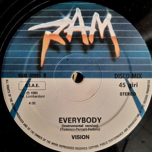 Visions Everybody 12" vinyl, Italo-Disco, 1985 Italy