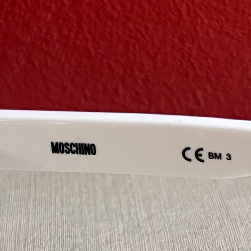 Moschino γυαλιά ηλίου like new, unisex, ορθογώνια, άσπρο και μαύρο
