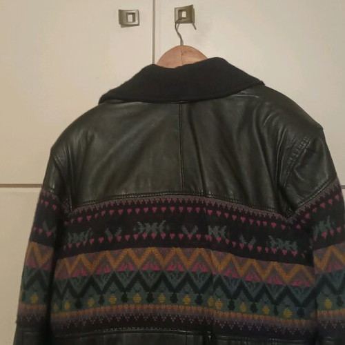 Men's leather napa jacket Italian like new, black, size L