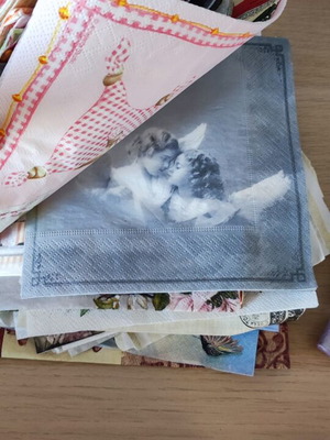 Decoupage napkins like new, over 50 pieces