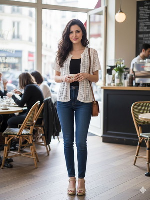 Handmade white vest new, size S-M