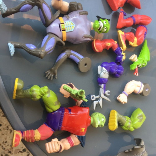 The Mask figures used vintage toys with sound and interchangeable parts
