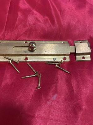 Solid brass safety bolt new with screws