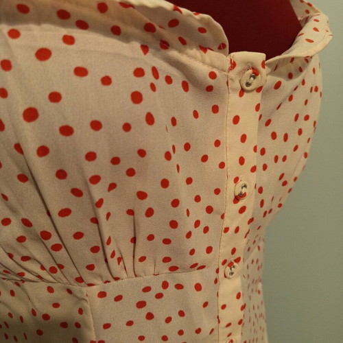 ASOS Romantic Polka Dot Top Like New, XS, White and Red