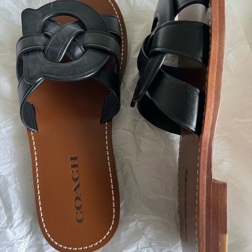 Coach women's leather sandals new, black and brown, size 37