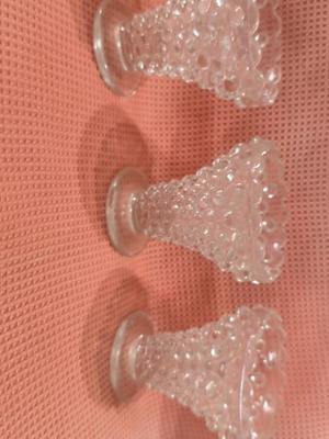 Vintage set of 3 hobnail glass decorative jars, like new
