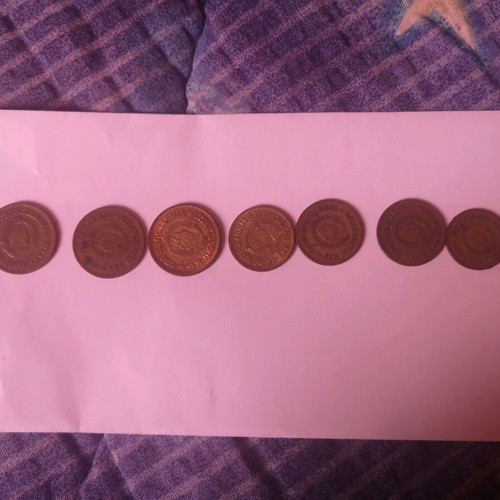 Set of 7 Yugoslavia Para coins like new 1965-1976