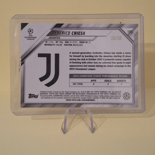 Federico Chiesa 2021 Chrome UEFA Champions League card new