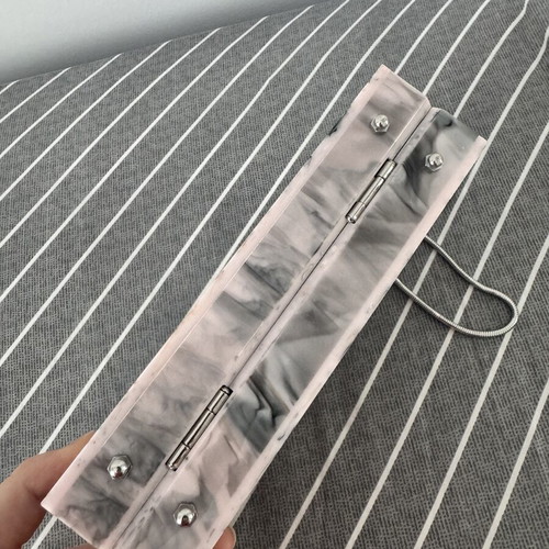 Zara marble hard case clutch bag like new, shoulder chain