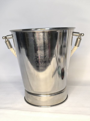 Champagne bucket stainless steel inox new with rope handles