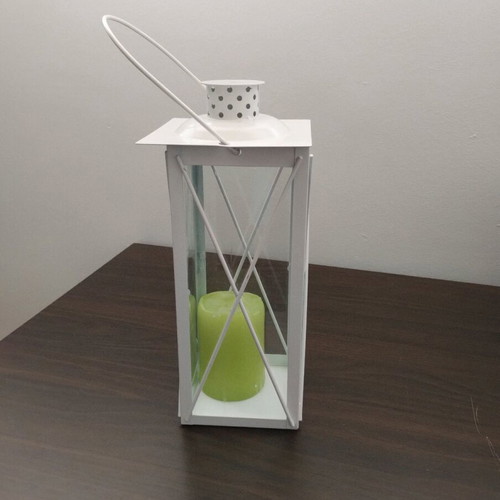 White metal table lantern like new
