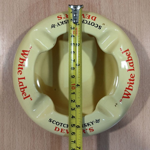 Dewar's scotch whisky old promotional ceramic ashtray used
