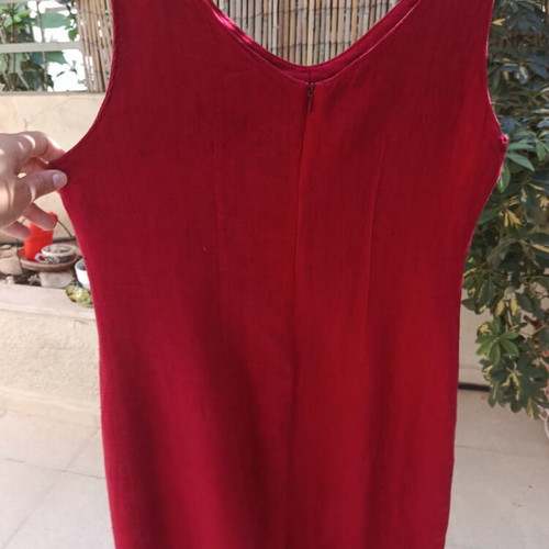 Linen dress Cosmos like new, warm red, size XL