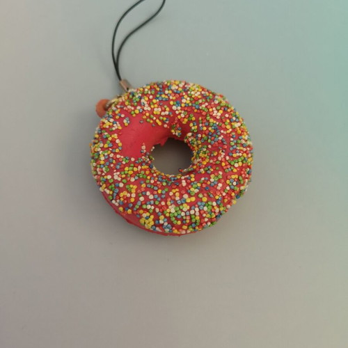 Squishy mini stress relief toy donut keychain