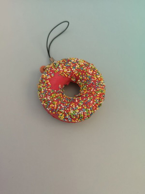 Squishy mini stress relief toy donut keychain