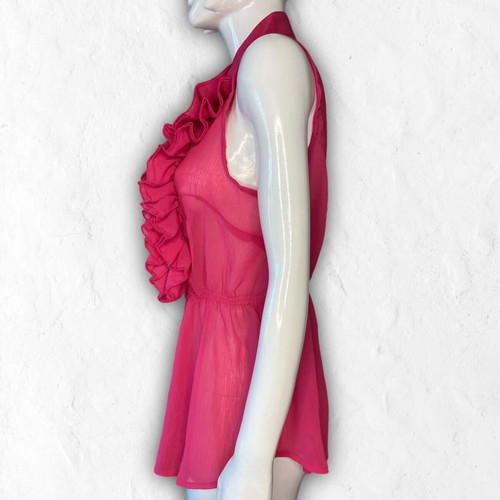 Pink Shirt with Ruffles new, size XS/S