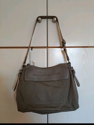 Gap small handbag and shoulder bag like new, gray fabric with leather details