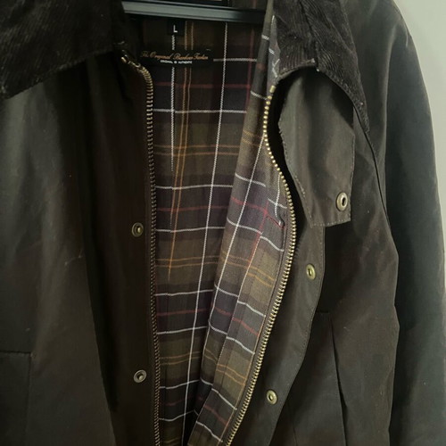 Barbour Men's Ashby Wax Jacket Dark Olive Size L like new