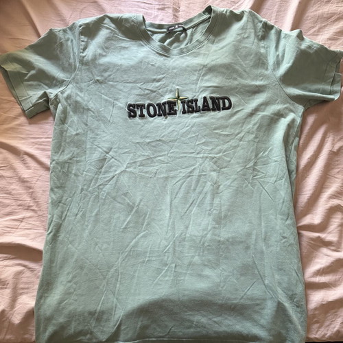 Stone Island T-shirt XL embroidered turquoise like new