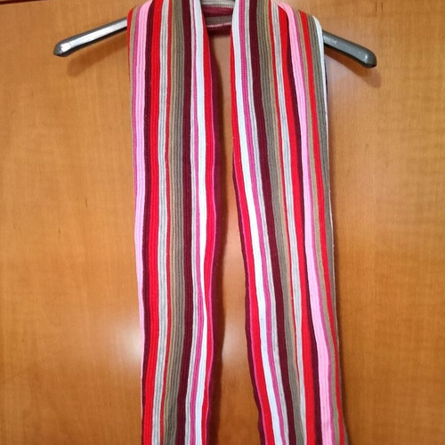 Handmade knitted scarf like new, multicolored, 150cm