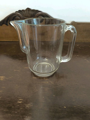 Glass jug like new with handle