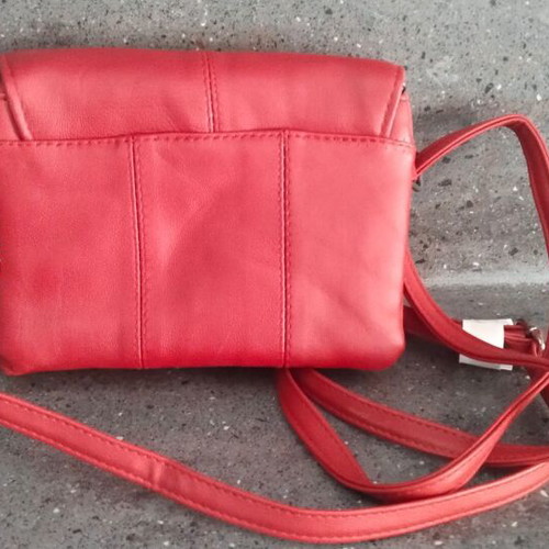 Leather women's handbag and shoulder bag red new
