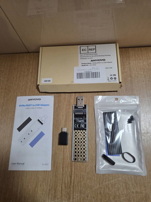 AnyoYo EC-SP02 Adapter for M.2 NVMe or NGFF SATA SSD to USB New