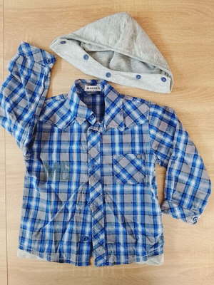 Marasil hooded shirt for 3-year-old boy like new, gray and blue